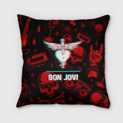 Подушка 3D Bon Jovi rock glitch