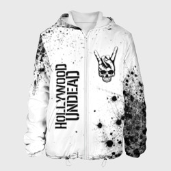 Мужская куртка 3D Hollywood Undead и рок символ на светлом фоне