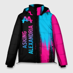 Мужская зимняя куртка 3D Asking Alexandria - neon gradient: по-вертикали