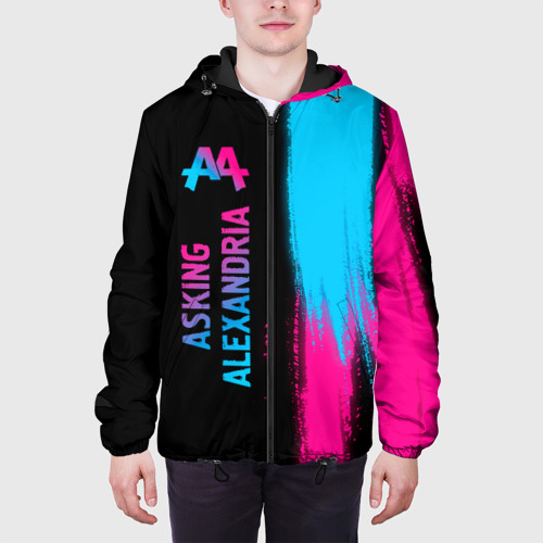 Мужская куртка 3D Asking Alexandria - neon gradient: по-вертикали, цвет 3D печать - фото 4