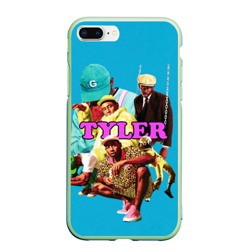 Чехол для iPhone 7Plus/8 Plus матовый Tyler, The Creator Collage, цвет салатовый