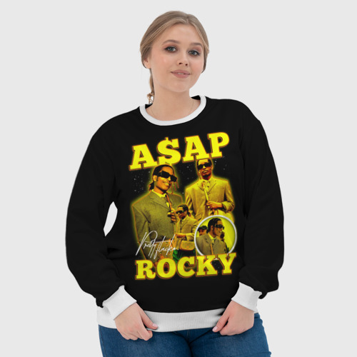 Женский свитшот 3D ASAP Rocky, rapper, цвет 3D печать - фото 6