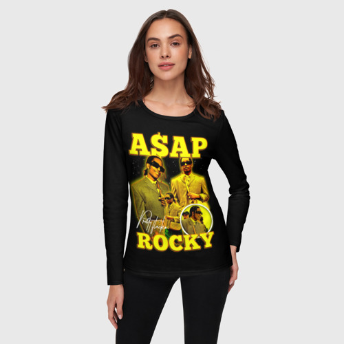 Женский лонгслив 3D ASAP Rocky, rapper, цвет 3D печать - фото 3