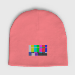 Мужская шапка демисезонная Разноцветные полосы в телевизоре