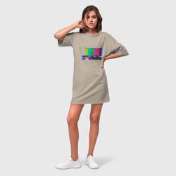 Платье-футболка хлопок Разноцветные полосы в телевизоре - фото 2