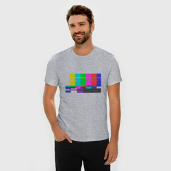 Мужская футболка хлопок Slim Разноцветные полосы в телевизоре - фото 2