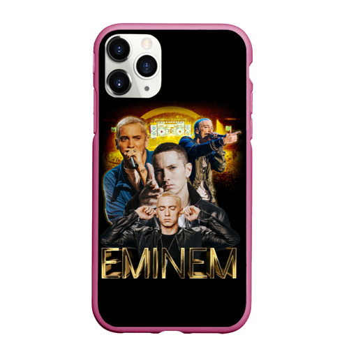 Чехол для iPhone 11 Pro Max матовый Eminem, Marshall Mathers, цвет малиновый