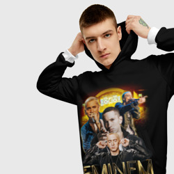 Толстовка с принтом Eminem, Marshall Mathers для мужчины, вид на модели спереди №3. Цвет основы: белый
