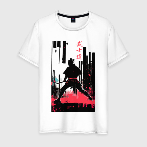 Мужская футболка хлопок Бусидо - кодекс самурая - путь война, цвет белый