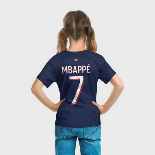 Детская футболка 3D Килиан Мбаппе форма ПСЖ 23-24 домашняя, цвет 3D печать - фото 6