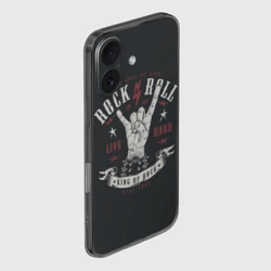 Чехол для iPhone 16 силиконовый с защитой камеры Rock and roll - жест козы - фото 2