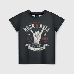 Rock and roll - жест козы – Детская футболка 3D с принтом купить со скидкой в -33%