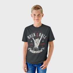 Детская футболка 3D Rock and roll - жест козы - фото 2
