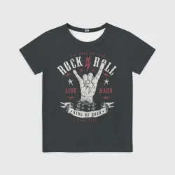 Детская футболка 3D Rock and roll - жест козы
