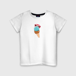 Детская футболка хлопок Голубое и шоколадное мороженое