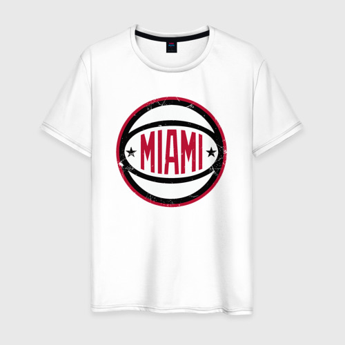 Мужская футболка из хлопка с принтом Team Miami Heat, вид спереди №1