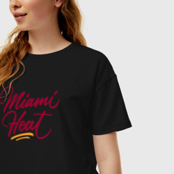 Женская футболка хлопок Oversize Miami Heat fan - фото 2