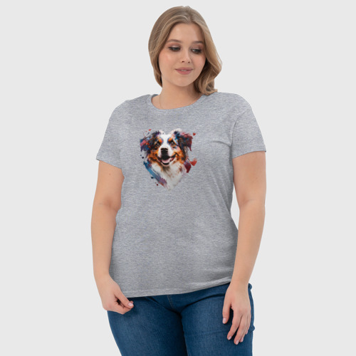 Женская футболка хлопок Навсегда в сердце - аусси, цвет меланж - фото 6