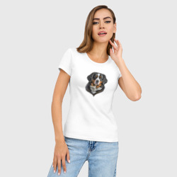 Женская футболка хлопок Slim Навсегда в сердце - бернский зенненхунд - фото 2