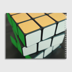 Альбом с принтом Фото Кубика Рубика для любого человека, вид сзади №1. Цвет основы: белый