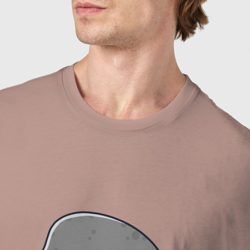 Мужская футболка хлопок Я Нарвал и цветы, цвет пыльно-розовый - фото 6