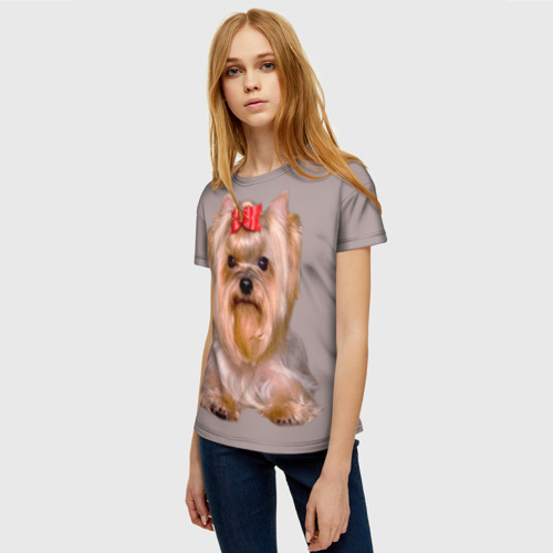 Женская футболка 3D Королевский йоркширский терьер, цвет 3D печать - фото 3