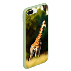 Чехол для iPhone 7Plus/8 Plus матовый Жираф на фоне деревьев - фото 2