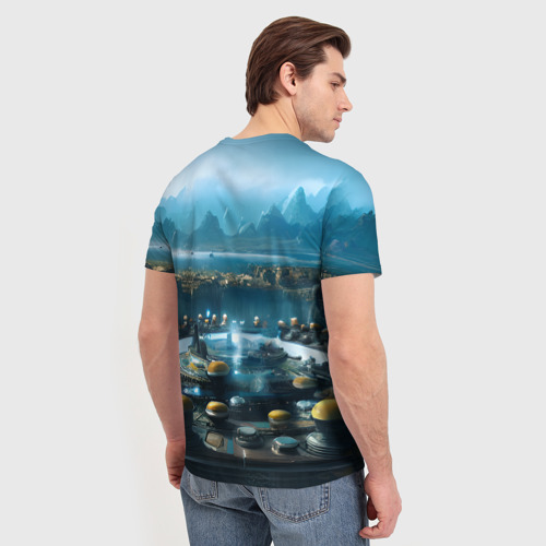 Мужская футболка 3D с принтом Инопланетный реактор, вид сзади #2