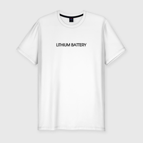 Мужская футболка хлопок Slim с принтом Lithium Battery, вид спереди #2
