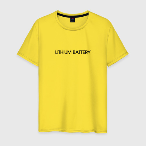 Мужская футболка хлопок с принтом Lithium Battery, вид спереди #2