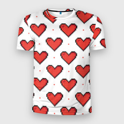 Мужская футболка 3D Slim Pixel heart