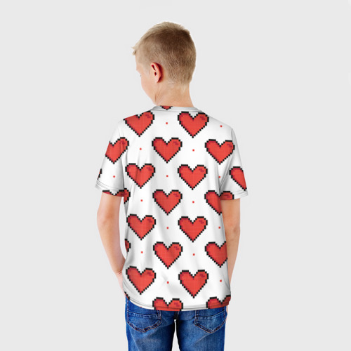 Детская футболка 3D Pixel heart, цвет 3D печать - фото 4