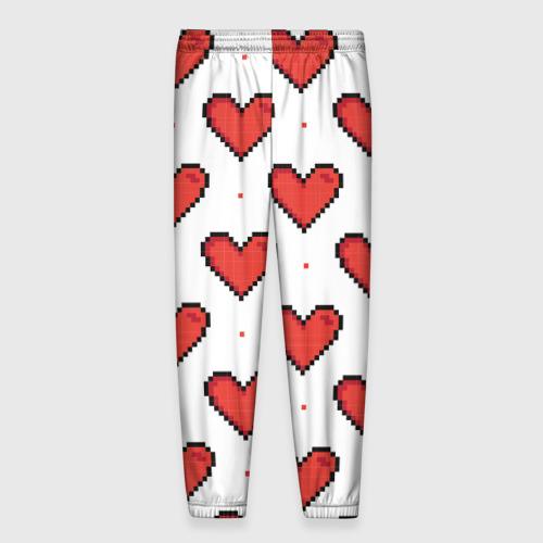 Мужские брюки 3D с принтом Pixel heart, вид сзади #1