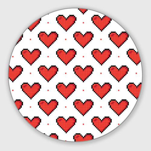 Круглый коврик для мышки Pixel heart