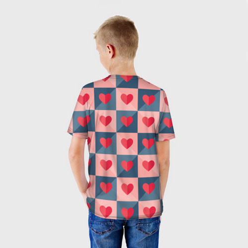 Детская футболка 3D Pettern hearts, цвет 3D печать - фото 4