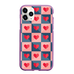 Чехол для iPhone 11 Pro Max матовый Pettern hearts