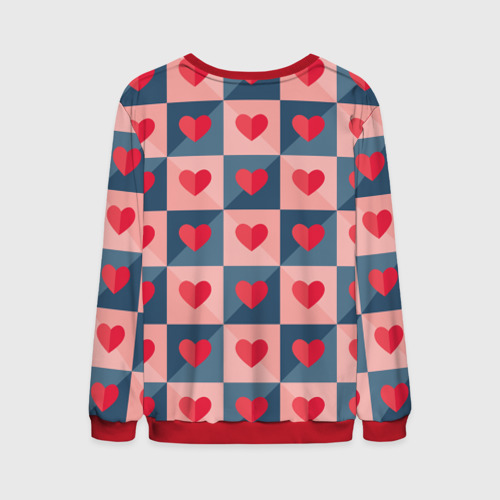 Мужской свитшот 3D Pettern hearts, цвет красный - фото 2