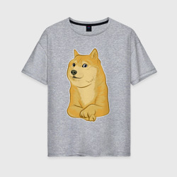 Женская футболка хлопок Oversize Doge meme