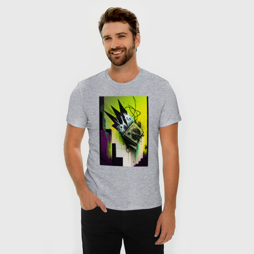 Мужская футболка хлопок Slim Музыка города 2 - Хуф и Ся, цвет меланж - фото 3