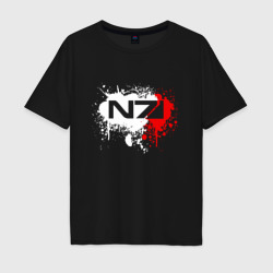 Мужская футболка хлопок Oversize Mass Effect N7 - shooter - logo