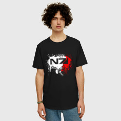 Мужская футболка хлопок Oversize Mass Effect N7 - shooter - logo - фото 2