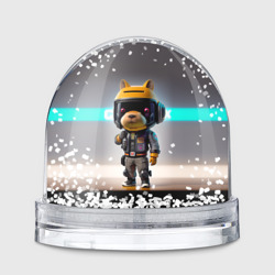 Игрушка Снежный шар Малютка-капибара - нейросеть - Киберпанк