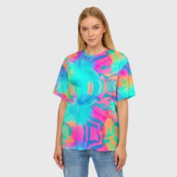Женская футболка oversize 3D Кислотный тай-дай: паттерн - фото 2