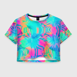 Женская футболка Crop-top 3D Кислотный тай-дай: паттерн