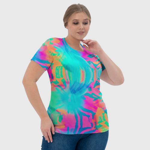 Женская футболка 3D Кислотный тай-дай: паттерн, цвет 3D печать - фото 6