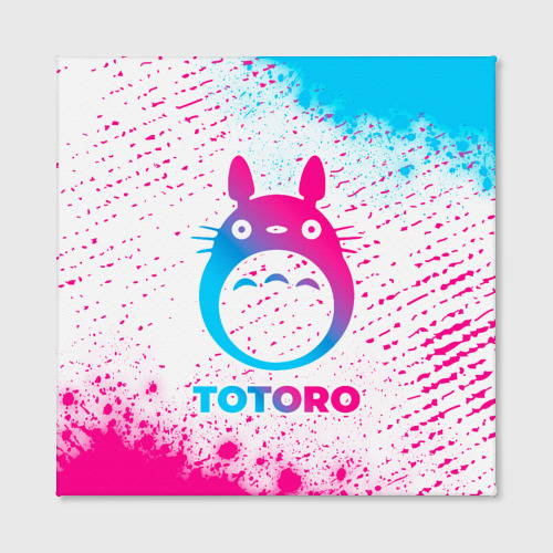 Холст квадратный Totoro neon gradient style, цвет 3D печать - фото 2