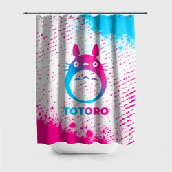 Штора 3D для ванной Totoro neon gradient style