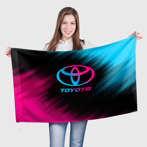 Флаг 3D Toyota - neon gradient