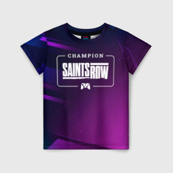 Saints Row gaming champion: рамка с лого и джойстиком на неоновом фоне – Детская футболка 3D с принтом купить со скидкой в -33%