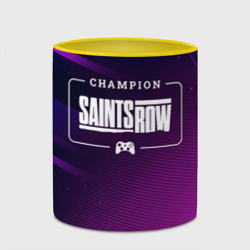 Кружка с полной запечаткой Saints Row gaming champion: рамка с лого и джойстиком на неоновом фоне - фото 2